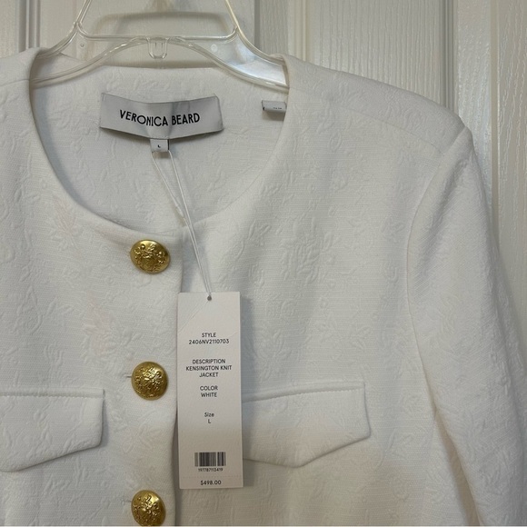 NWT Veronica Beard Kensington Knit Fitted Jacket in White Size L - Picture 8 of 13